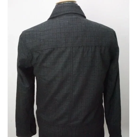 John Varvatos Gray Black Plaid Flannel Wool Blend Jacket Sz 36 Brand New